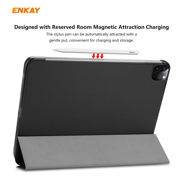 For iPad Pro 11 2022 / 2020 / 2021 ENKAY ENK-8001 Denim Pattern Horizontal Flip Leather Smart Tablet Case with Holder