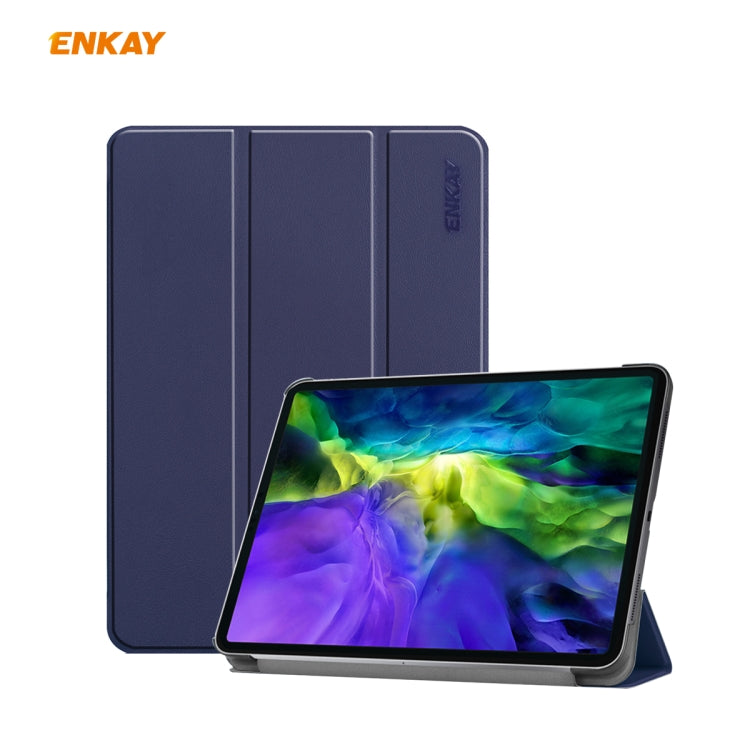 For iPad Pro 11 2022 / 2020 / 2021 ENKAY ENK-8001 Denim Pattern Horizontal Flip Leather Smart Tablet Case with Holder