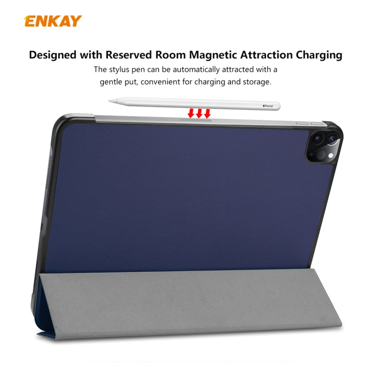 For iPad Pro 11 2022 / 2020 / 2021 ENKAY ENK-8001 Denim Pattern Horizontal Flip Leather Smart Tablet Case with Holder