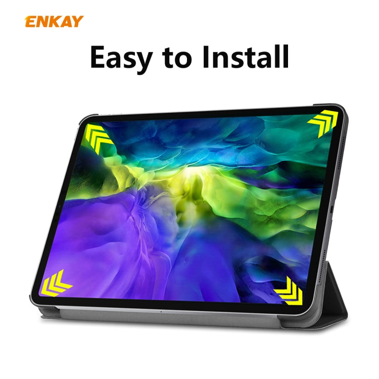 For iPad Pro 11 2022 / 2020 / 2021 ENKAY ENK-8001 Denim Pattern Horizontal Flip Leather Smart Tablet Case with Holder