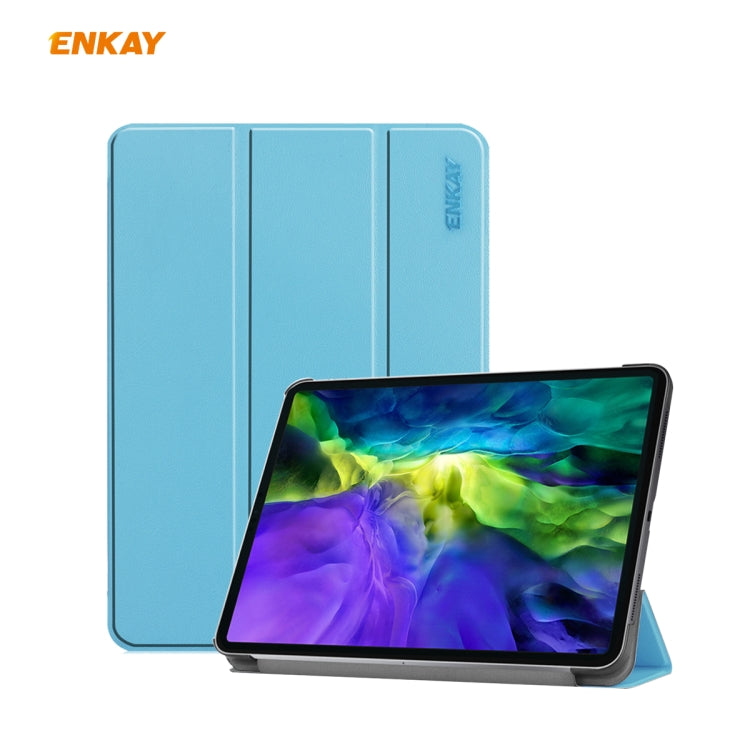 For iPad Pro 11 2022 / 2020 / 2021 ENKAY ENK-8001 Denim Pattern Horizontal Flip Leather Smart Tablet Case with Holder