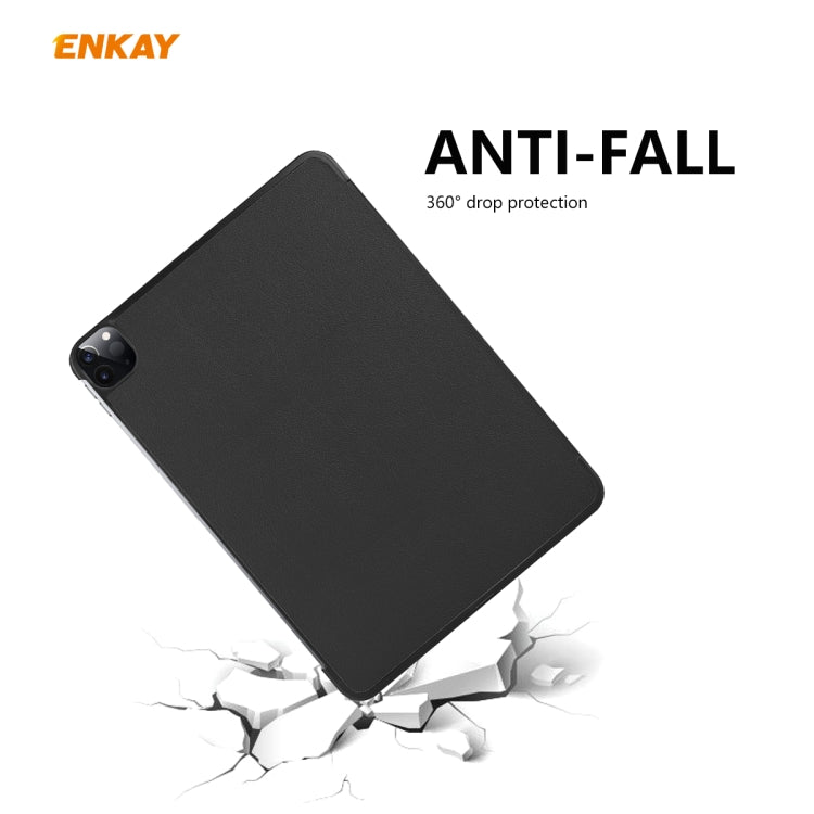 For iPad Pro 11 2022 / 2020 / 2021 ENKAY ENK-8001 Denim Pattern Horizontal Flip Leather Smart Tablet Case with Holder