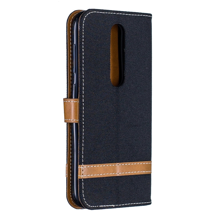 Color Matching Denim Texture Leather Case for  Galaxy  A6, with Holder & Card Slots & Wallet & Lanyard