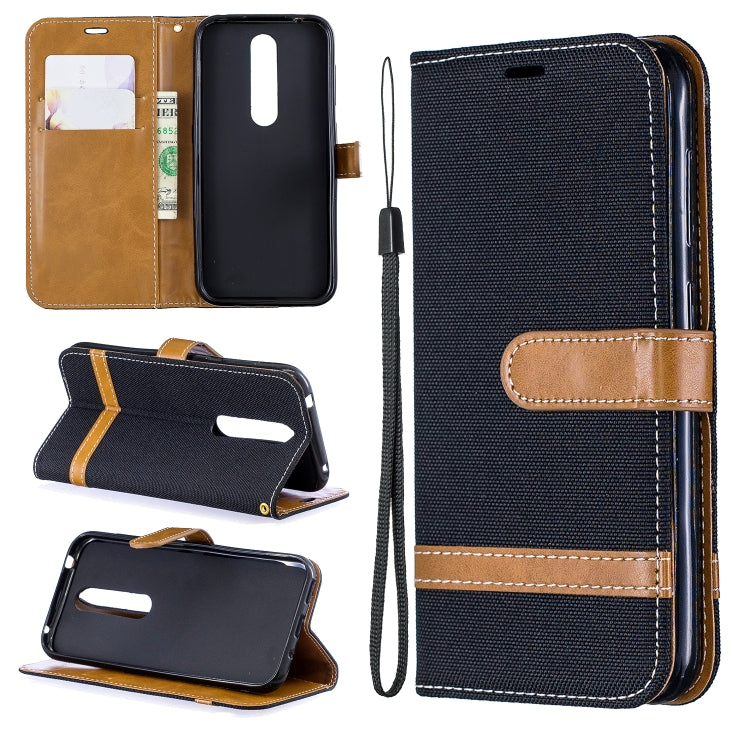 Color Matching Denim Texture Leather Case for  Galaxy  A6, with Holder & Card Slots & Wallet & Lanyard