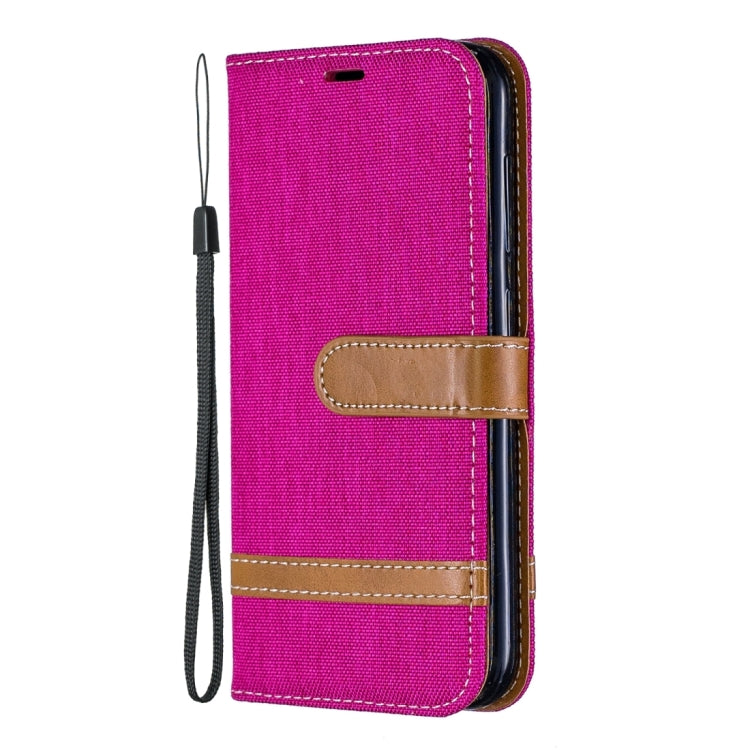Color Matching Denim Texture Leather Case for  Galaxy  A6, with Holder & Card Slots & Wallet & Lanyard