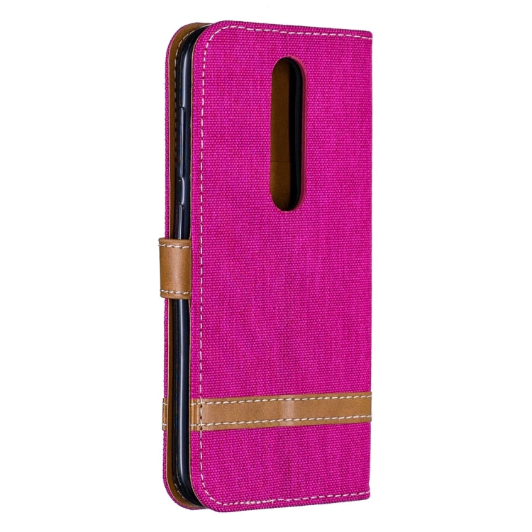 Color Matching Denim Texture Leather Case for  Galaxy  A6, with Holder & Card Slots & Wallet & Lanyard