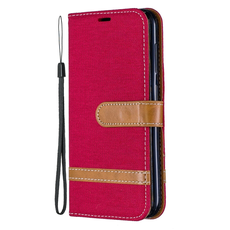 Color Matching Denim Texture Leather Case for  Galaxy  A6, with Holder & Card Slots & Wallet & Lanyard