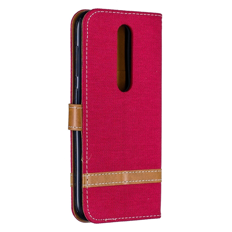Color Matching Denim Texture Leather Case for  Galaxy  A6, with Holder & Card Slots & Wallet & Lanyard