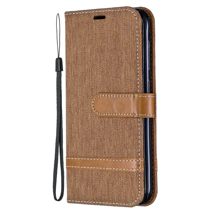 Color Matching Denim Texture Leather Case for  Galaxy  A6, with Holder & Card Slots & Wallet & Lanyard