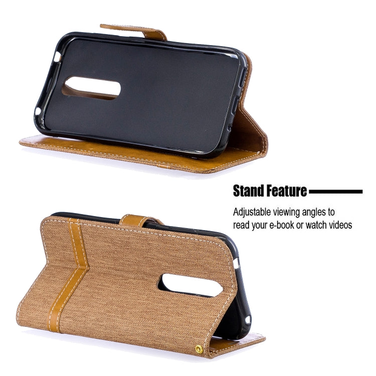Color Matching Denim Texture Leather Case for  Galaxy  A6, with Holder & Card Slots & Wallet & Lanyard