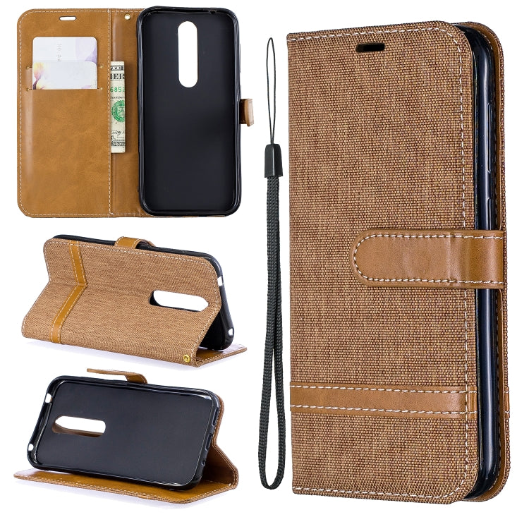 Color Matching Denim Texture Leather Case for  Galaxy  A6, with Holder & Card Slots & Wallet & Lanyard