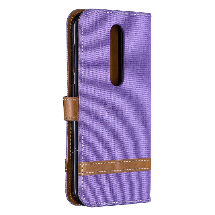 Color Matching Denim Texture Leather Case for  Galaxy  A6, with Holder & Card Slots & Wallet & Lanyard