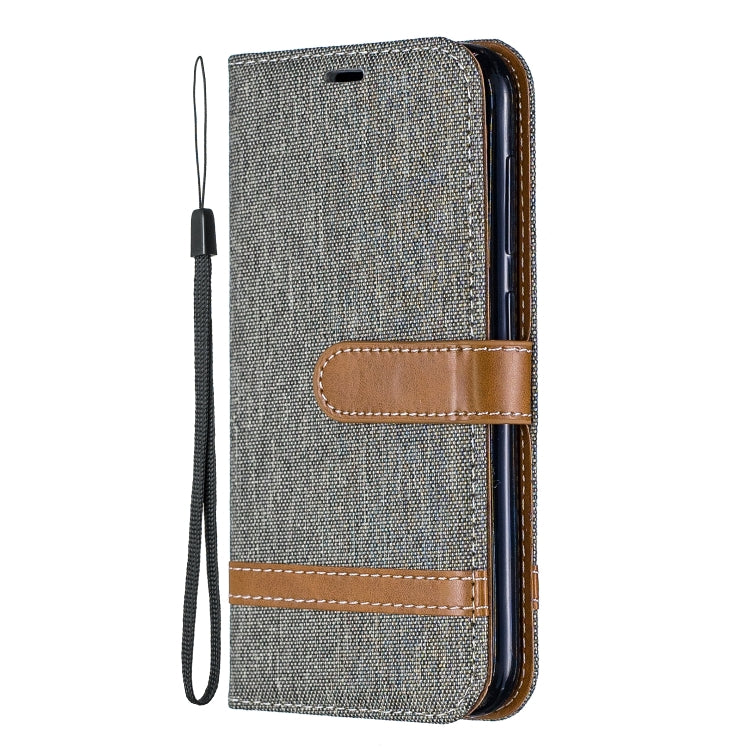 Color Matching Denim Texture Leather Case for  Galaxy  A6, with Holder & Card Slots & Wallet & Lanyard