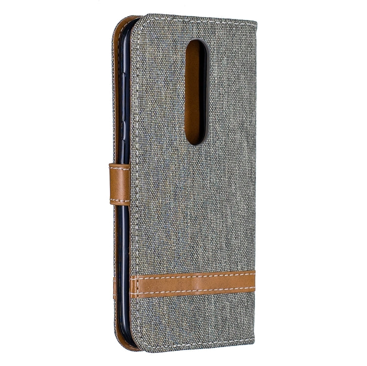 Color Matching Denim Texture Leather Case for  Galaxy  A6, with Holder & Card Slots & Wallet & Lanyard