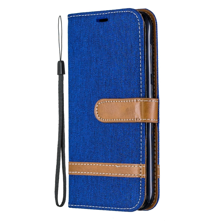 Color Matching Denim Texture Leather Case for  Galaxy  A6, with Holder & Card Slots & Wallet & Lanyard