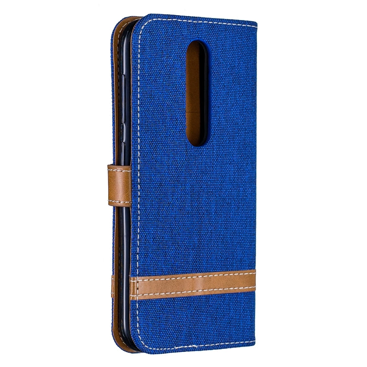 Color Matching Denim Texture Leather Case for  Galaxy  A6, with Holder & Card Slots & Wallet & Lanyard