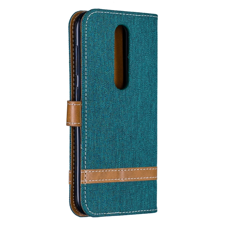 Color Matching Denim Texture Leather Case for  Galaxy  A6, with Holder & Card Slots & Wallet & Lanyard