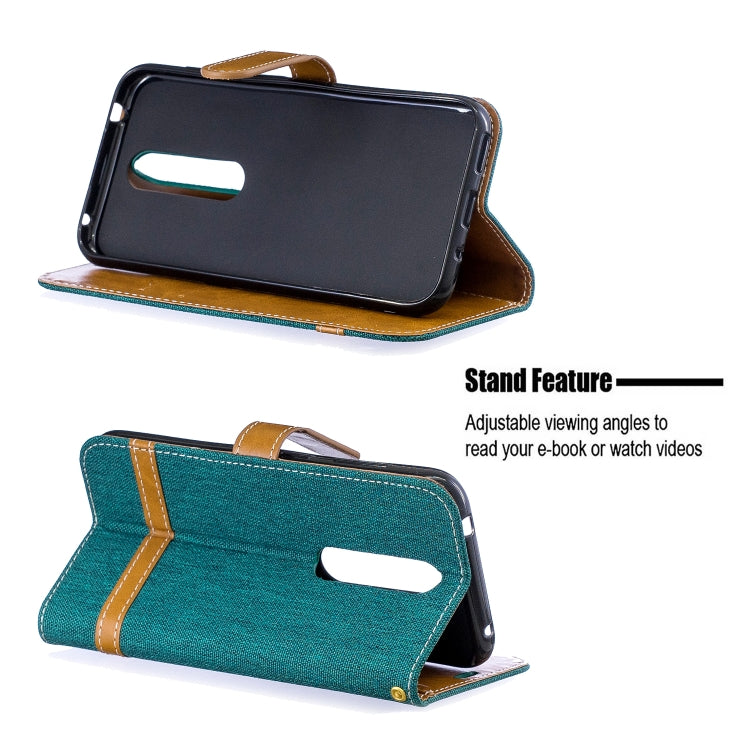Color Matching Denim Texture Leather Case for  Galaxy  A6, with Holder & Card Slots & Wallet & Lanyard
