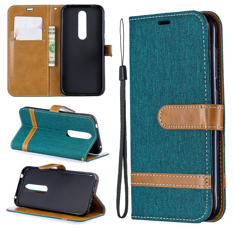 Color Matching Denim Texture Leather Case for  Galaxy  A6, with Holder & Card Slots & Wallet & Lanyard