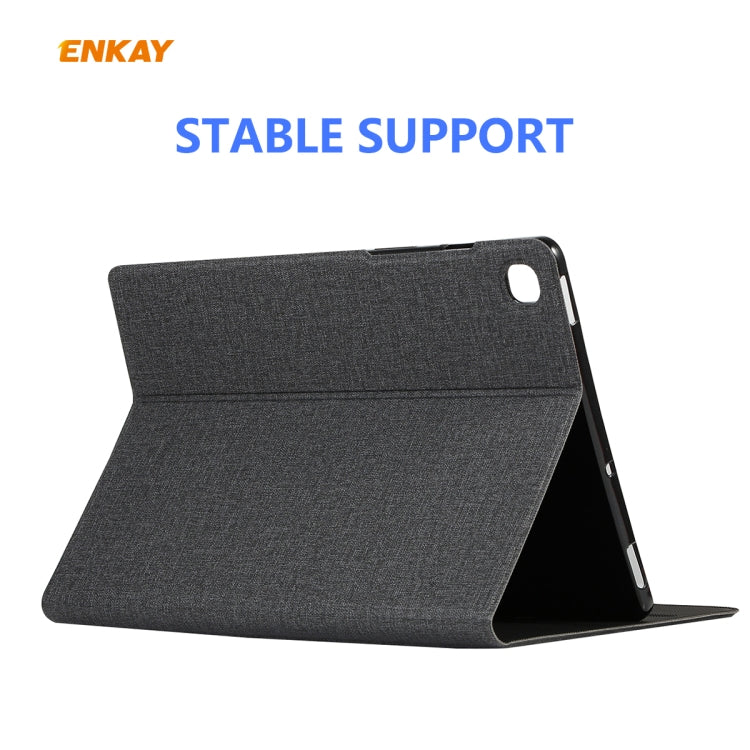 For Samsung Galaxy Tab S6 Lite P610 / P615 / Tab S6 Lite 2022 / P613 / P619 ENKAY Coarse Cloth Leather Smart Tablet Case