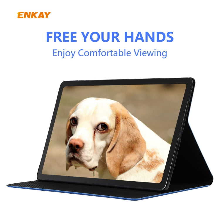 For Samsung Galaxy Tab S6 Lite P610 / P615 / Tab S6 Lite 2022 / P613 / P619 ENKAY Coarse Cloth Leather Smart Tablet Case