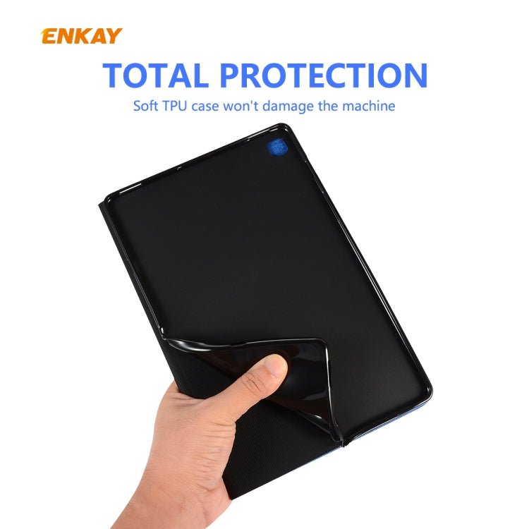 For Samsung Galaxy Tab S6 Lite P610 / P615 / Tab S6 Lite 2022 / P613 / P619 ENKAY Coarse Cloth Leather Smart Tablet Case
