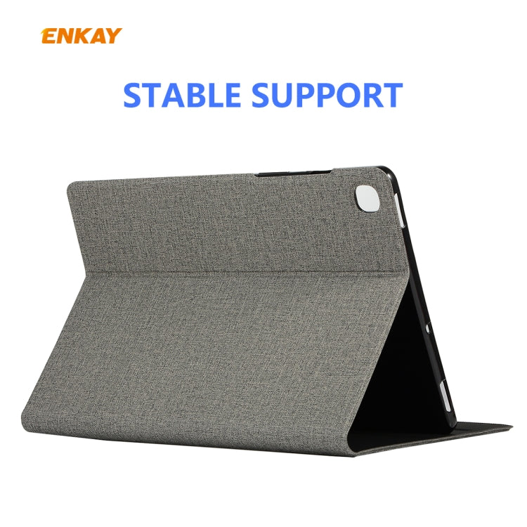 For Samsung Galaxy Tab S6 Lite P610 / P615 / Tab S6 Lite 2022 / P613 / P619 ENKAY Coarse Cloth Leather Smart Tablet Case