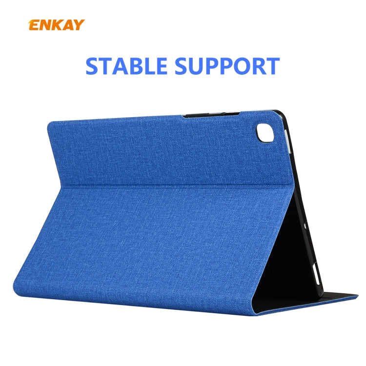 For Samsung Galaxy Tab S6 Lite P610 / P615 / Tab S6 Lite 2022 / P613 / P619 ENKAY Coarse Cloth Leather Smart Tablet Case