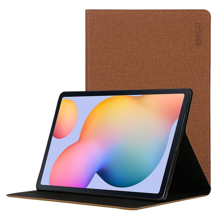 For Samsung Galaxy Tab S6 Lite P610 / P615 / Tab S6 Lite 2022 / P613 / P619 ENKAY Coarse Cloth Leather Smart Tablet Case