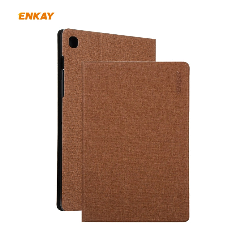 For Samsung Galaxy Tab S6 Lite P610 / P615 / Tab S6 Lite 2022 / P613 / P619 ENKAY Coarse Cloth Leather Smart Tablet Case