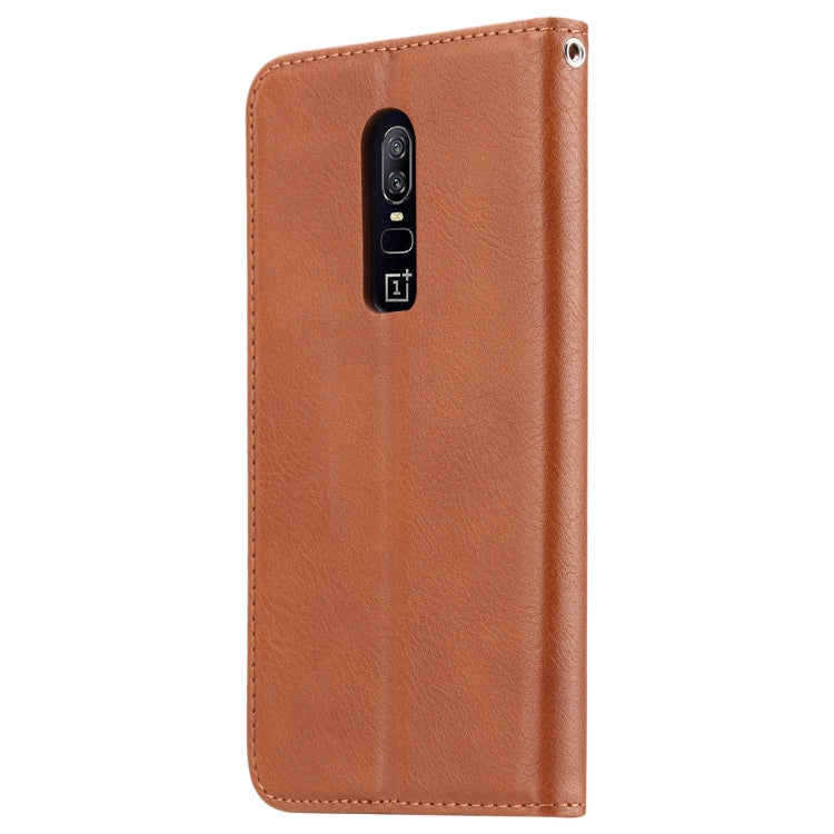 Knead Skin Texture Horizontal Flip Leather Case for OnePlus 6, with Photo Frame & Holder & Card Slots & Wallet