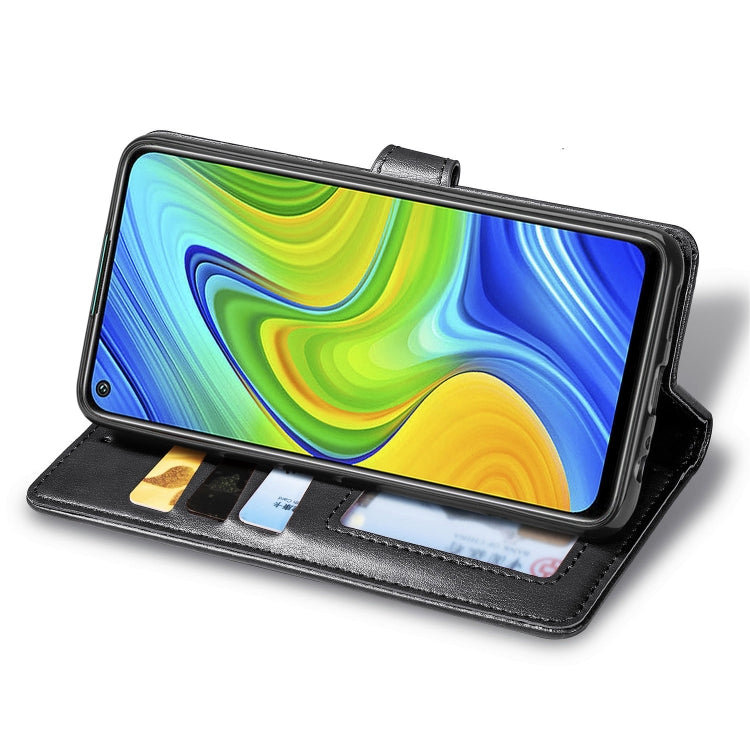For Xiaomi Redmi 10X 4G/Redmi Note 9 Retro Solid Color Leather Buckle Phone Case with Lanyard & Photo Frame & Card Slot & Wallet & Stand Function