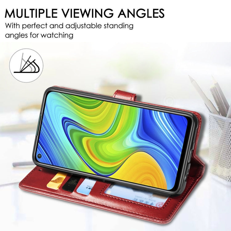 For Xiaomi Redmi 10X 4G/Redmi Note 9 Retro Solid Color Leather Buckle Phone Case with Lanyard & Photo Frame & Card Slot & Wallet & Stand Function