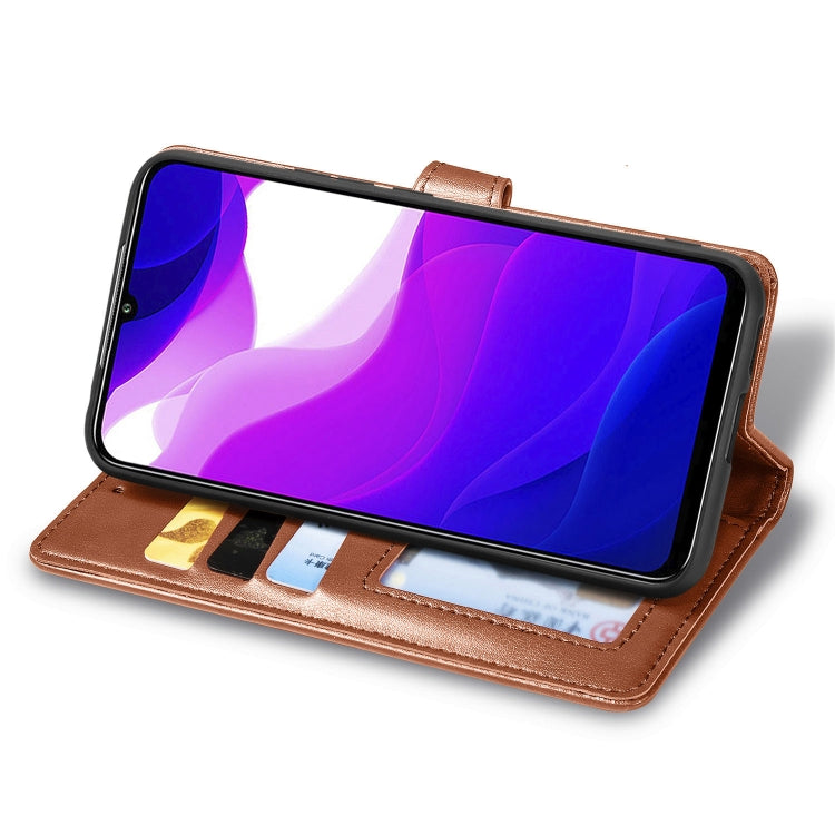 For Xiaomi Mi 10 Lite 5G Retro Solid Color Leather Buckle Phone Case with Lanyard & Photo Frame & Card Slot & Wallet & Stand Function