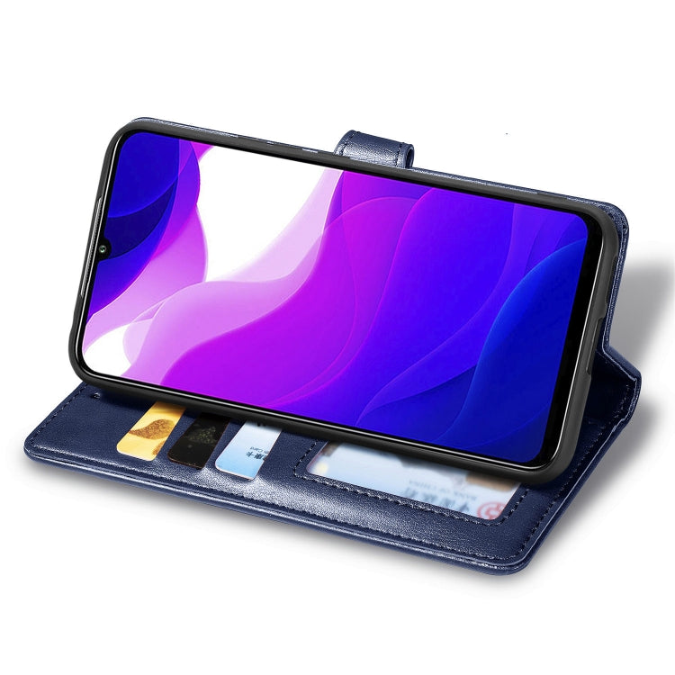 For Xiaomi Mi 10 Lite 5G Retro Solid Color Leather Buckle Phone Case with Lanyard & Photo Frame & Card Slot & Wallet & Stand Function