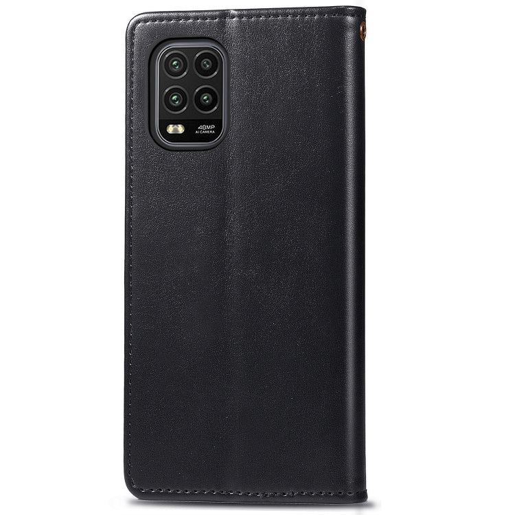 For Xiaomi Mi 10 Lite 5G Retro Solid Color Leather Buckle Phone Case with Lanyard & Photo Frame & Card Slot & Wallet & Stand Function