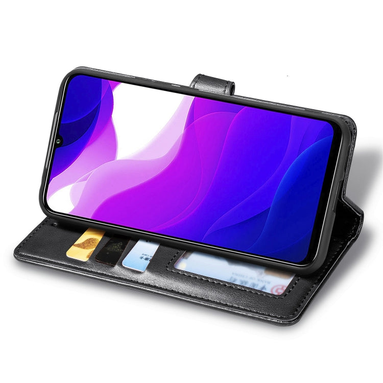 For Xiaomi Mi 10 Lite 5G Retro Solid Color Leather Buckle Phone Case with Lanyard & Photo Frame & Card Slot & Wallet & Stand Function