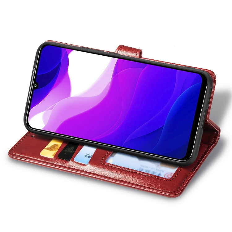 For Xiaomi Mi 10 Lite 5G Retro Solid Color Leather Buckle Phone Case with Lanyard & Photo Frame & Card Slot & Wallet & Stand Function
