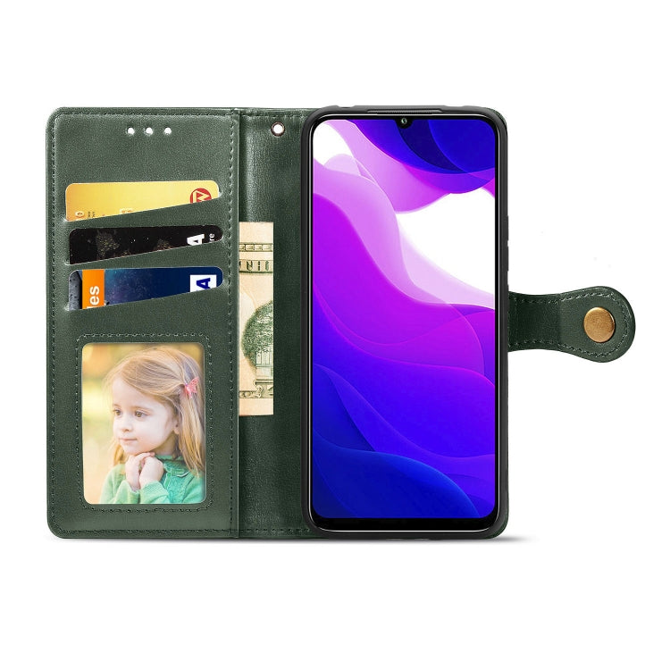 For Xiaomi Mi 10 Lite 5G Retro Solid Color Leather Buckle Phone Case with Lanyard & Photo Frame & Card Slot & Wallet & Stand Function