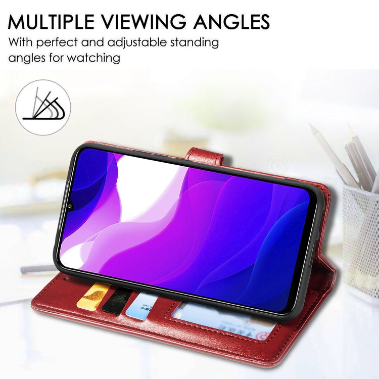 For Xiaomi Mi 10 Lite 5G Retro Solid Color Leather Buckle Phone Case with Lanyard & Photo Frame & Card Slot & Wallet & Stand Function