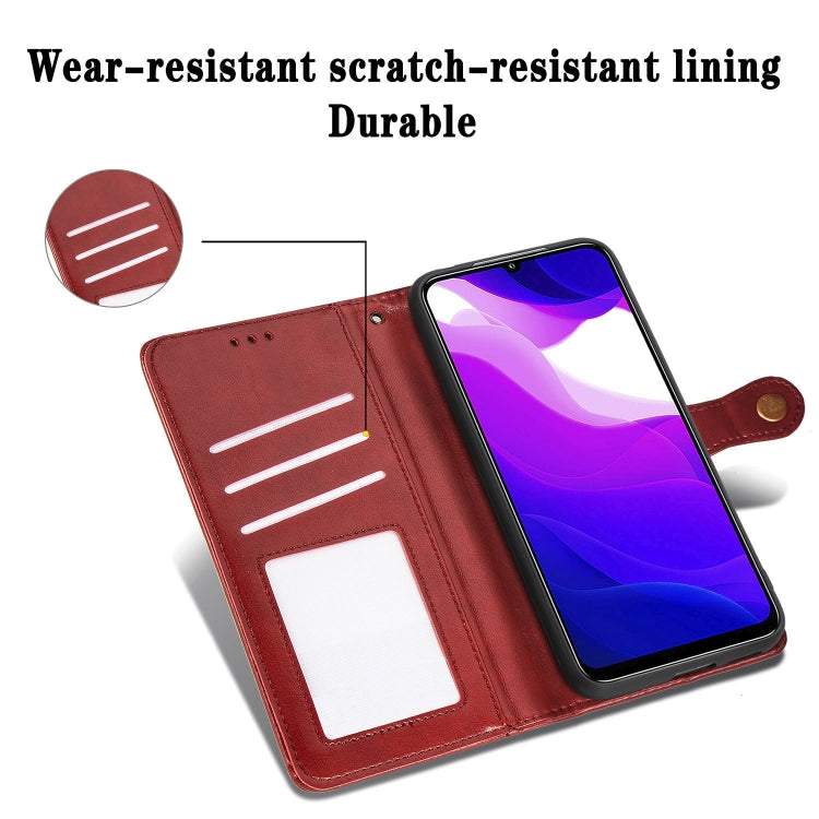 For Xiaomi Mi 10 Lite 5G Retro Solid Color Leather Buckle Phone Case with Lanyard & Photo Frame & Card Slot & Wallet & Stand Function
