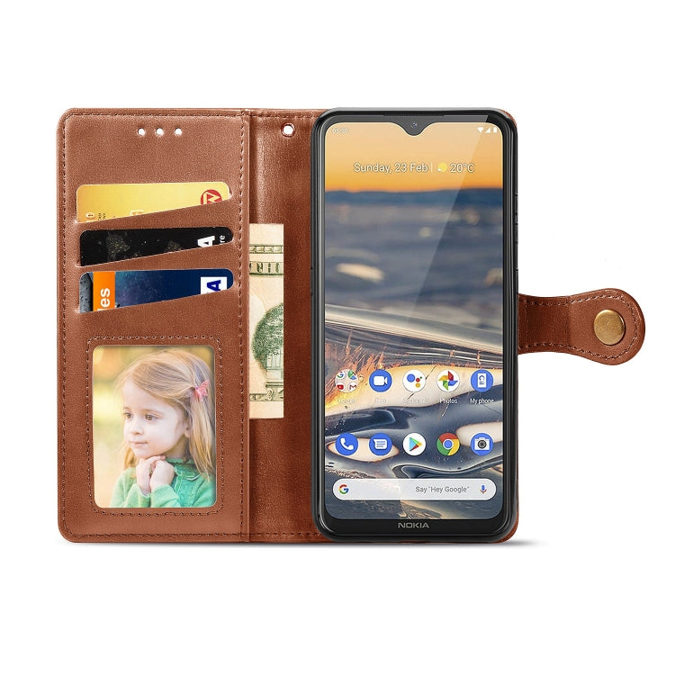 For Nokia 5.3 Retro Solid Color Leather Buckle Phone Case with Lanyard & Photo Frame & Card Slot & Wallet & Stand Function