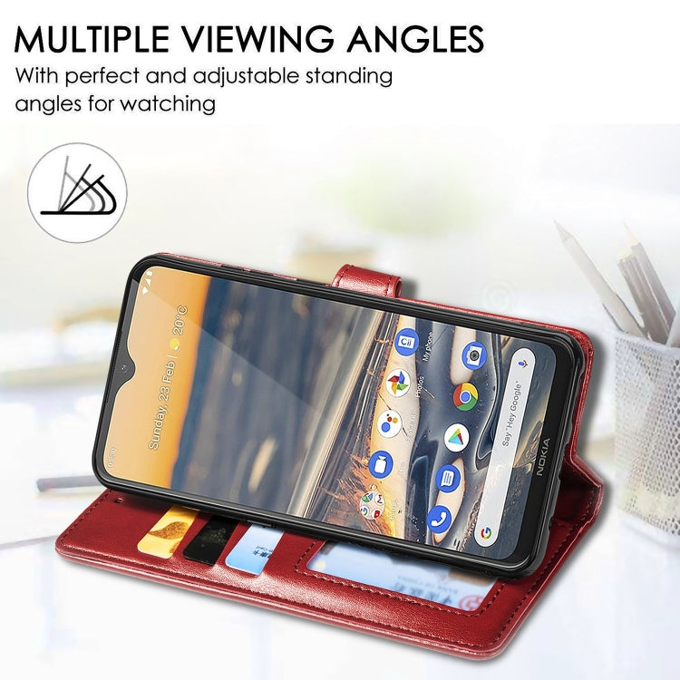 For Nokia 5.3 Retro Solid Color Leather Buckle Phone Case with Lanyard & Photo Frame & Card Slot & Wallet & Stand Function