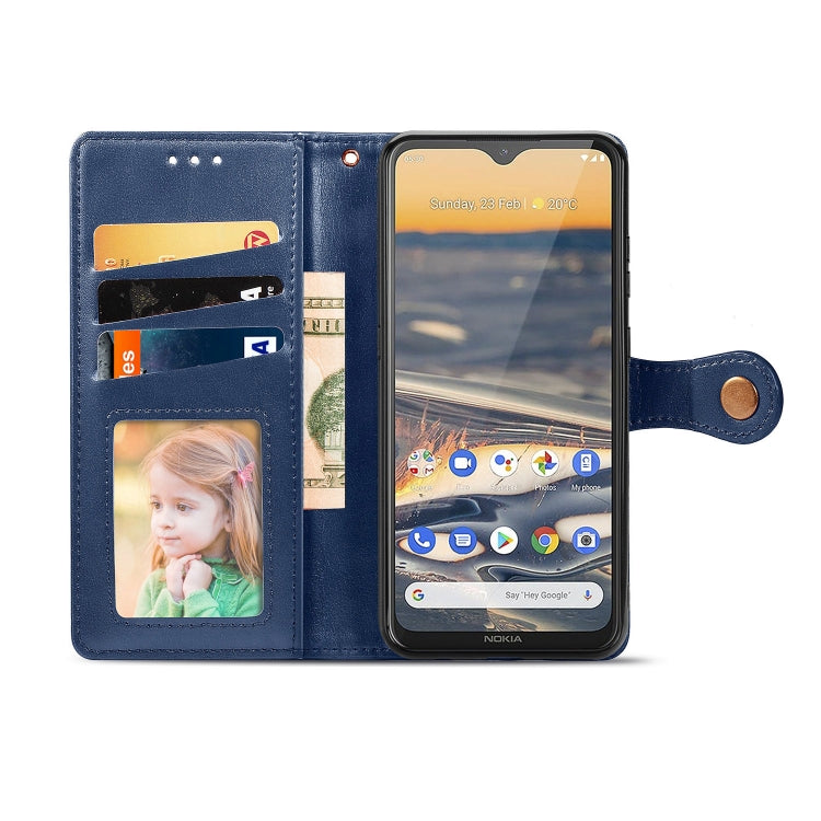 For Nokia 5.3 Retro Solid Color Leather Buckle Phone Case with Lanyard & Photo Frame & Card Slot & Wallet & Stand Function