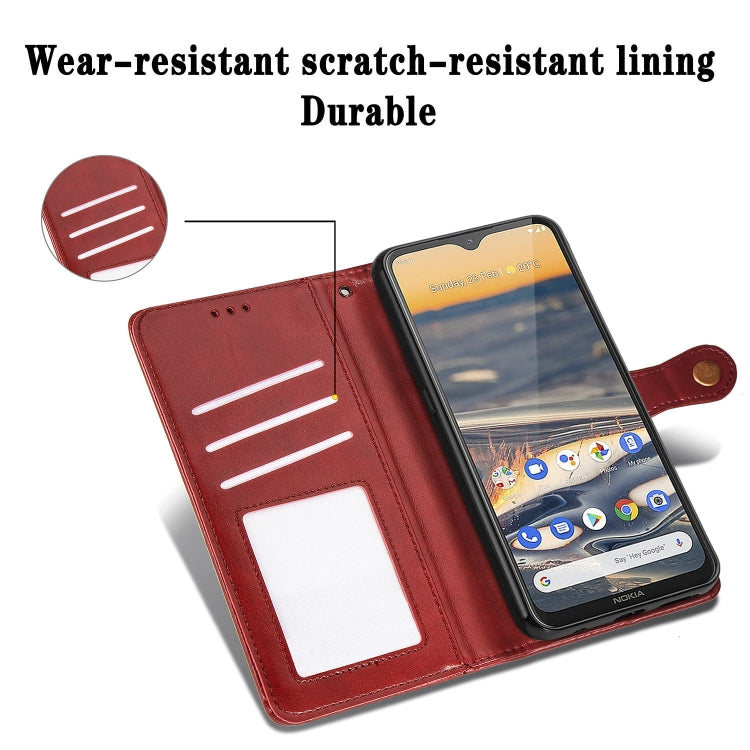 For Nokia 5.3 Retro Solid Color Leather Buckle Phone Case with Lanyard & Photo Frame & Card Slot & Wallet & Stand Function