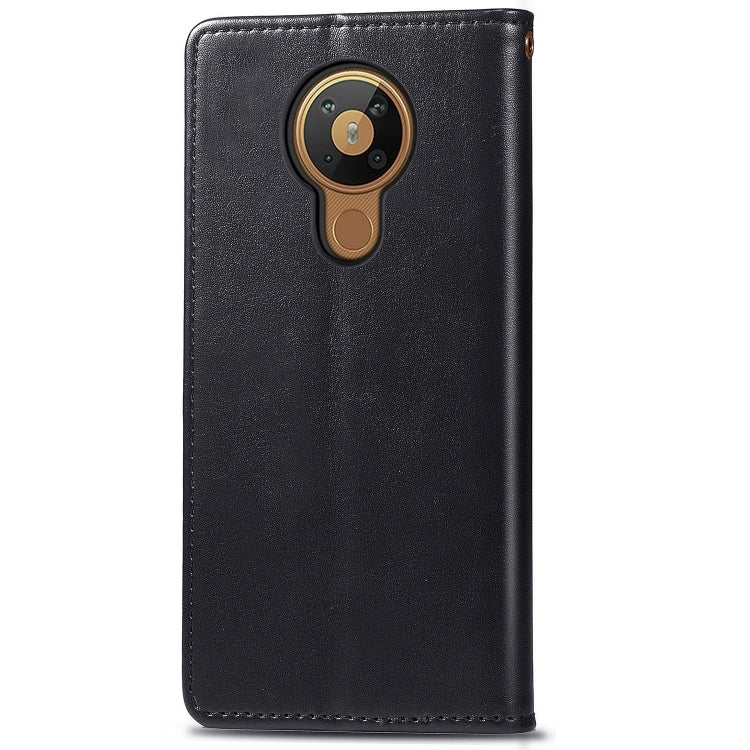 For Nokia 5.3 Retro Solid Color Leather Buckle Phone Case with Lanyard & Photo Frame & Card Slot & Wallet & Stand Function