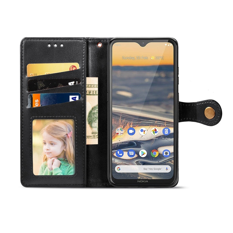 For Nokia 5.3 Retro Solid Color Leather Buckle Phone Case with Lanyard & Photo Frame & Card Slot & Wallet & Stand Function