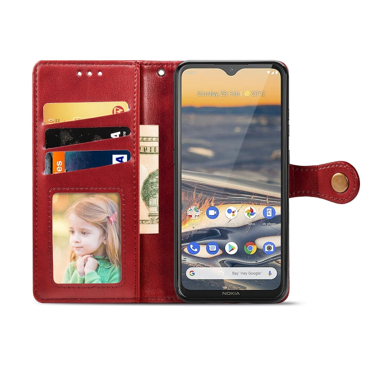 For Nokia 5.3 Retro Solid Color Leather Buckle Phone Case with Lanyard & Photo Frame & Card Slot & Wallet & Stand Function
