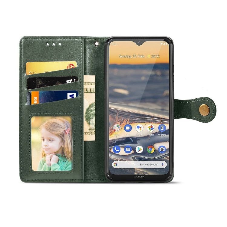 For Nokia 5.3 Retro Solid Color Leather Buckle Phone Case with Lanyard & Photo Frame & Card Slot & Wallet & Stand Function