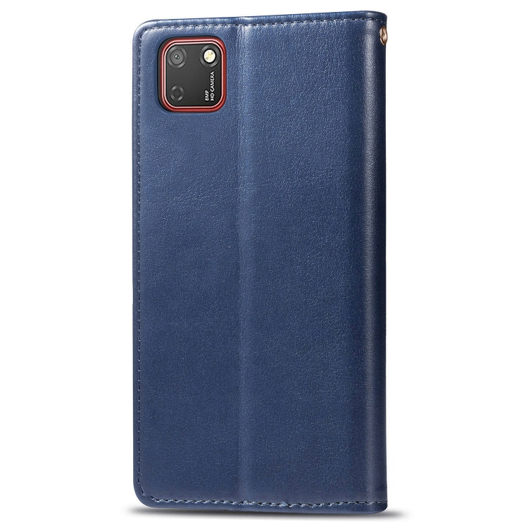 For Huawei Y5P 2020 Retro Solid Color Leather Buckle Phone Case with Lanyard & Photo Frame & Card Slot & Wallet & Stand Function